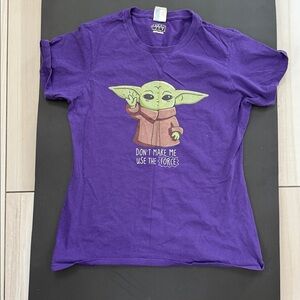 Star Wars Purple T-Shirt with Yoda Graphic